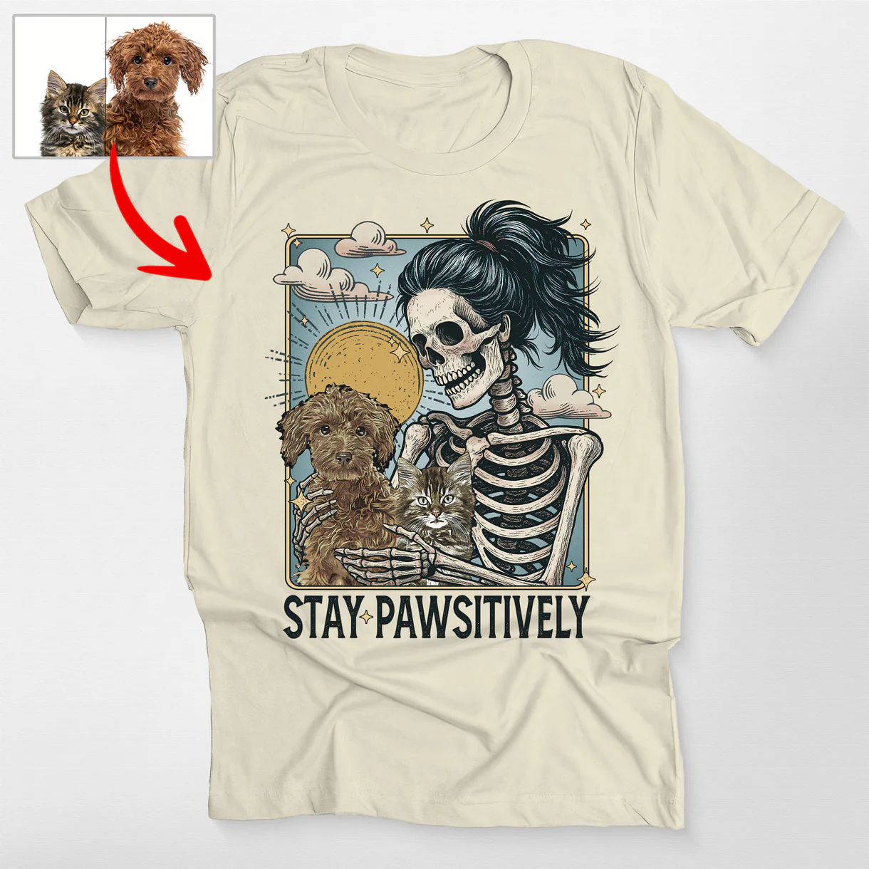 Custom Dog Stay Pawsitively Bella T-Shirt For Dog Mom - Image 2